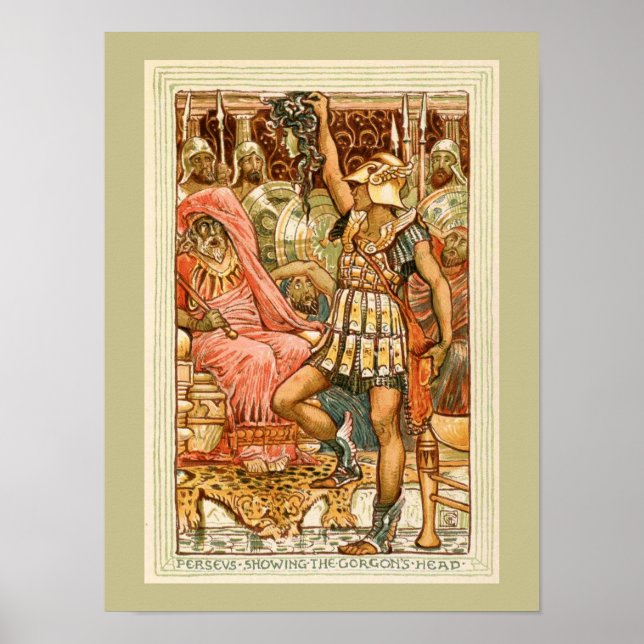Poster Antigos Mitos Gregos Perseu por Walter Crane (Frente)