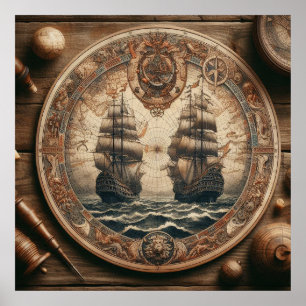 Poster Antigos navios neerlandeses (Países Baixos) que ve