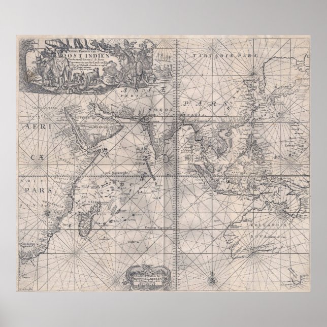 Póster Antilhas Neerlandesas de Leste 1689 - resolução mu (Frente)