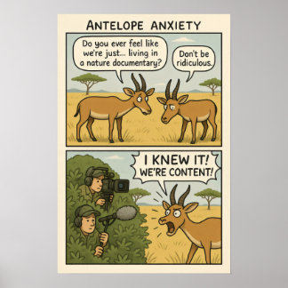 Poster Antílope Ansiedade Cômica - Natureza Documentário