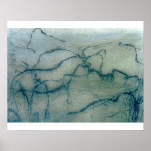 Poster Antílope e bison, Perigordiano (pintura caverna)