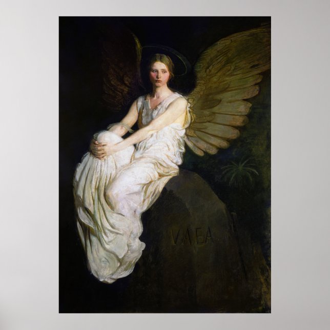 Poster Antiquado Abbott Handerson Thayer Angel Painting (Frente)