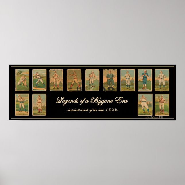 Poster Antiquado com Placa de Baseball Vintage (Frente)