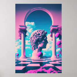Poster Antique Grandeur: Exploração de Beleza por Vaporwa