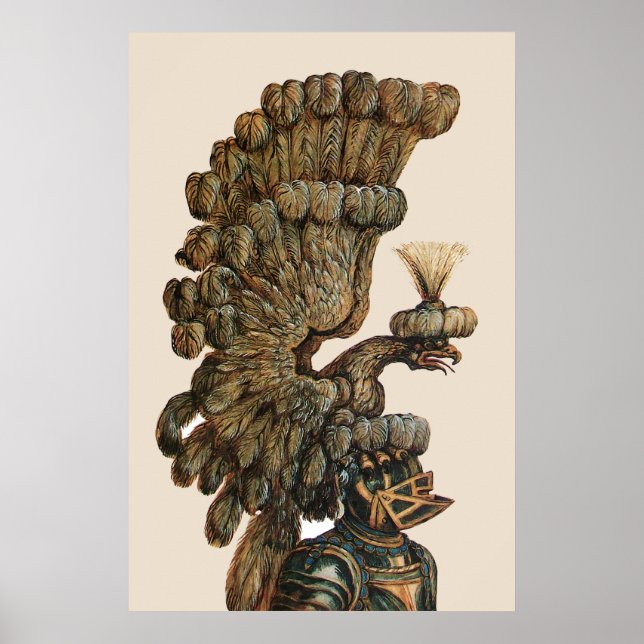 PÓSTER ANTIQUE KNIGHT HELMET COM ÁGUA (Frente)