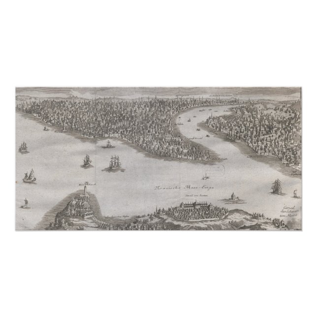 Póster Antique Map Constantinopel Turkey Vintage Ottoman  (Frente)