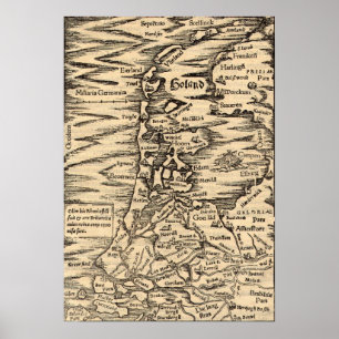 Poster Antique Map of Holland