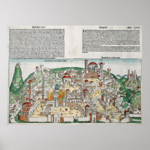 Póster Antique Map of Jerusalem