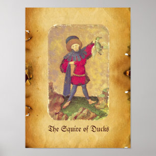 Póster Antique Tarots/Cartões de Tribunal Alemão/Praça