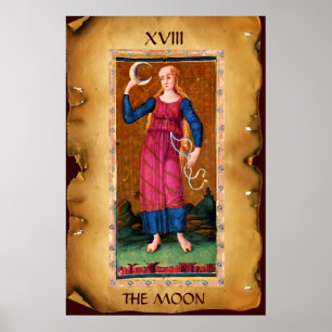 PÓSTER ANTÍQUIO RENAISSANCE TAROTS 18 / A LUA