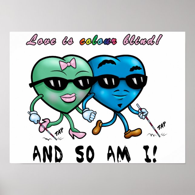 Poster antirracismo de corações apaixonados (Frente)