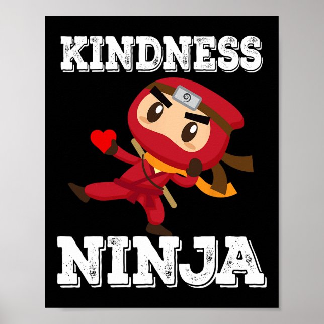 Poster Antisassédio, bondade na escola Ninja Estudante (Frente)