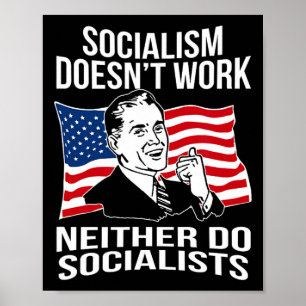 Poster Antisocialismo Não Funciona Socialistas Capitalism