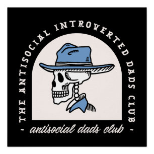 Póster Antissocial introvertido pai cowboy escuro oeste