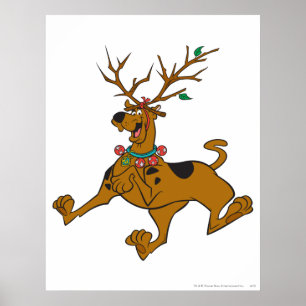 Póster Antlers do feriado do Natal de Scooby-Doo