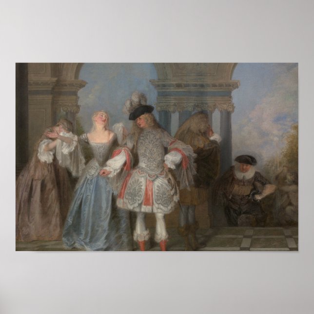 Poster Antoine Watteau - Os Comediantes Franceses (Frente)