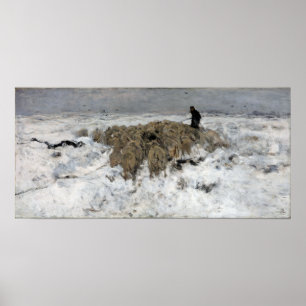 Poster Anton Mauve Flock de ovelhas com pastor