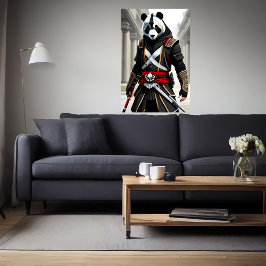 Poster Antropomórfico legal Panda Assassin | Arte AI