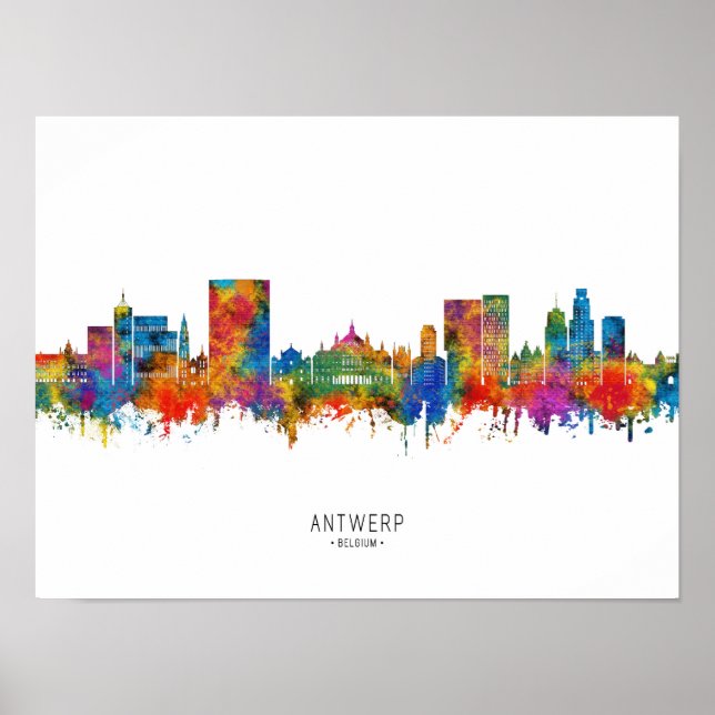 Poster Antwerp Belgium Skyline (Frente)