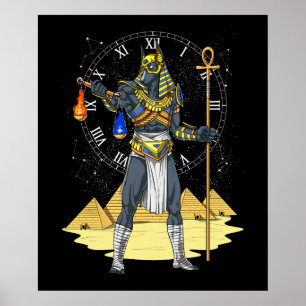 Poster Anubis Egyptian God Ancient Ankh Mythology