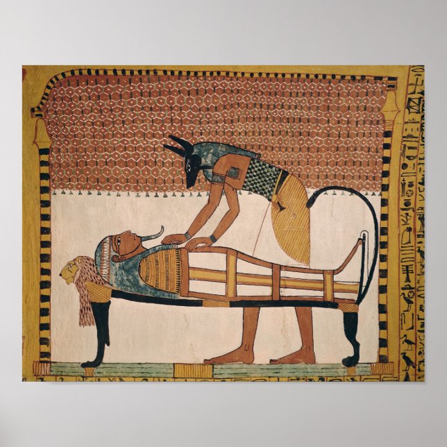 Póster Anubis frequenta a múmia de Sennedjem (Frente)