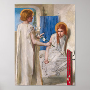 Poster Anunciação de Dante Gabriel Rossetti