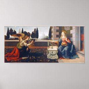 Poster Anunciação, Leonardo da Vinci, 1472-1473