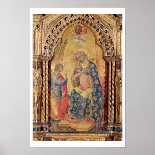 Póster Anunciação (parte do poliptych) (óleo no painel (Frente)