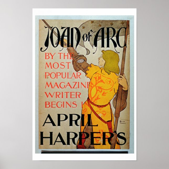 Poster anunciando 'Joan of Arc' em abril de Harper (Frente)