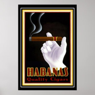 Póster Anúncio 13 x 19 do charuto de "Habanas" do cubano
