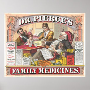Poster Anúncio 1874 da medicina de patente