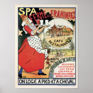 Póster Anúncio 1894 de Frahinfaz do restaurante de