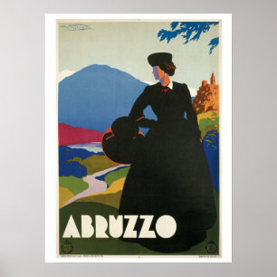 Póster Anúncio 1930 italiano do viagem de Abruzzo do