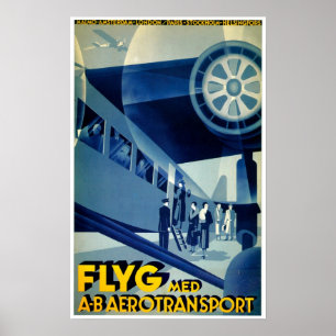 Poster Anúncio Aero das viagens vintage do transporte do