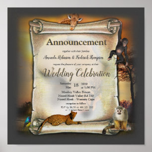 Poster Anúncio africano Safari Sunset