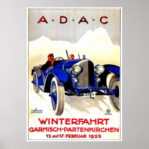 Póster Anúncio alemão do automóvel do vintage do ~ da