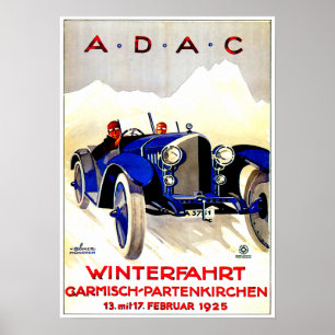 Póster Anúncio alemão do automóvel do vintage do ~ da
