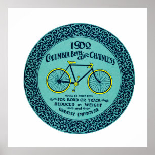 Póster Anúncio amarelo da bicicleta de Colômbia de