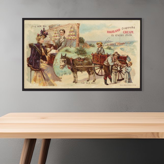 Póster Anúncio Antigo da Highland Evaporated Cream (Criador carregado)