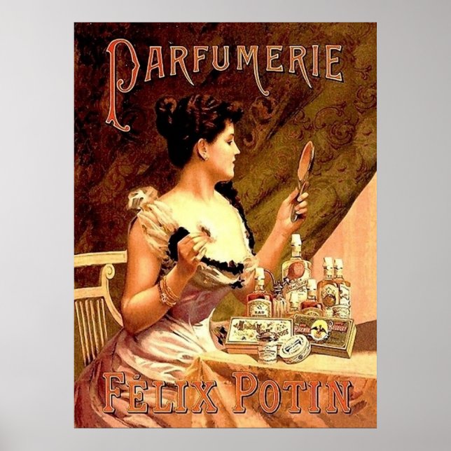 Poster Anúncio Antigo de Loja de Perfumes (Frente)
