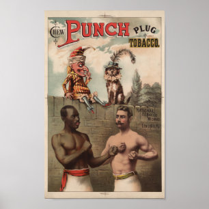 Poster Anúncio Antigo de Tabaco de Mascar Punch - 1886