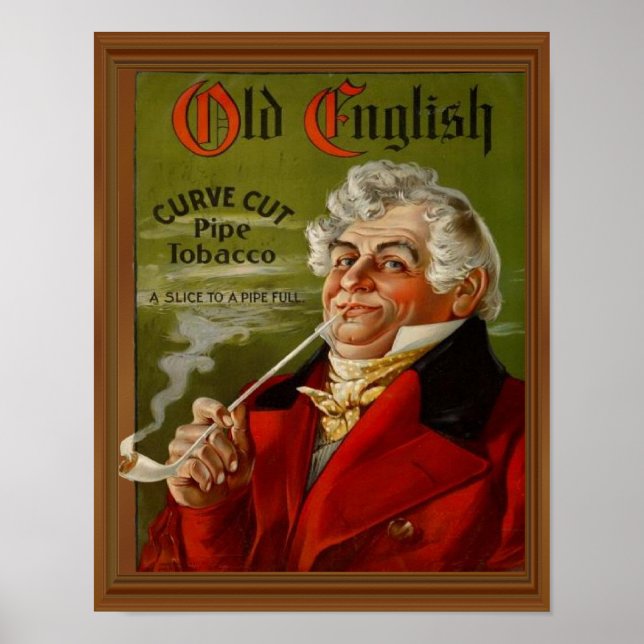 Poster Anúncio antigo do cigarro para cachimbo em inglês (Frente)