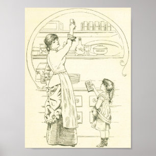 Poster Anúncio antigo do sabão do marfim - senhora de