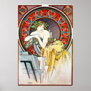 Poster Anúncio Art Nouveau vintage para o Salon des Cent