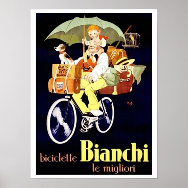 Póster Anúncio Bicicleta Italiano Vintage (Frente)