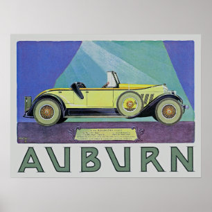Póster Anúncio castanho-aloirado do automóvel do vintag
