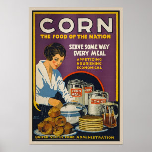 Poster Anúncio comida baseado no Vintage Corn