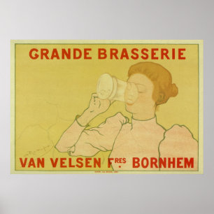 Poster Anúncio da cerveja de Nouveau Bélgica da arte do