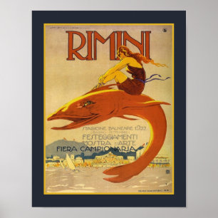 Poster Anúncio Da Exposição De Arte Deco Rimini De 192