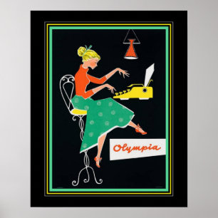 Poster Anúncio da máquina de escrever do meio século